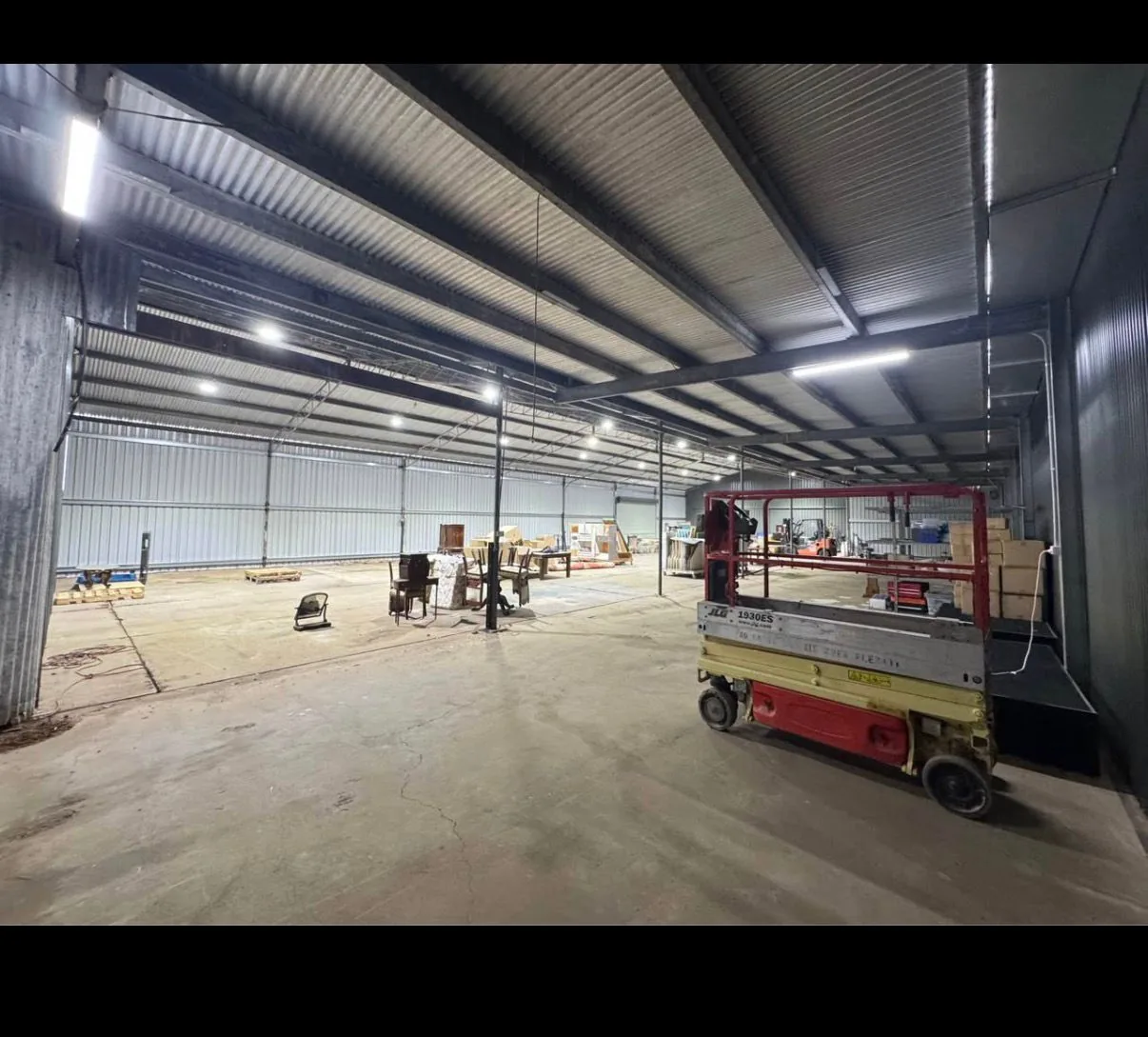 Commercial warehouse concrete floor before refloor