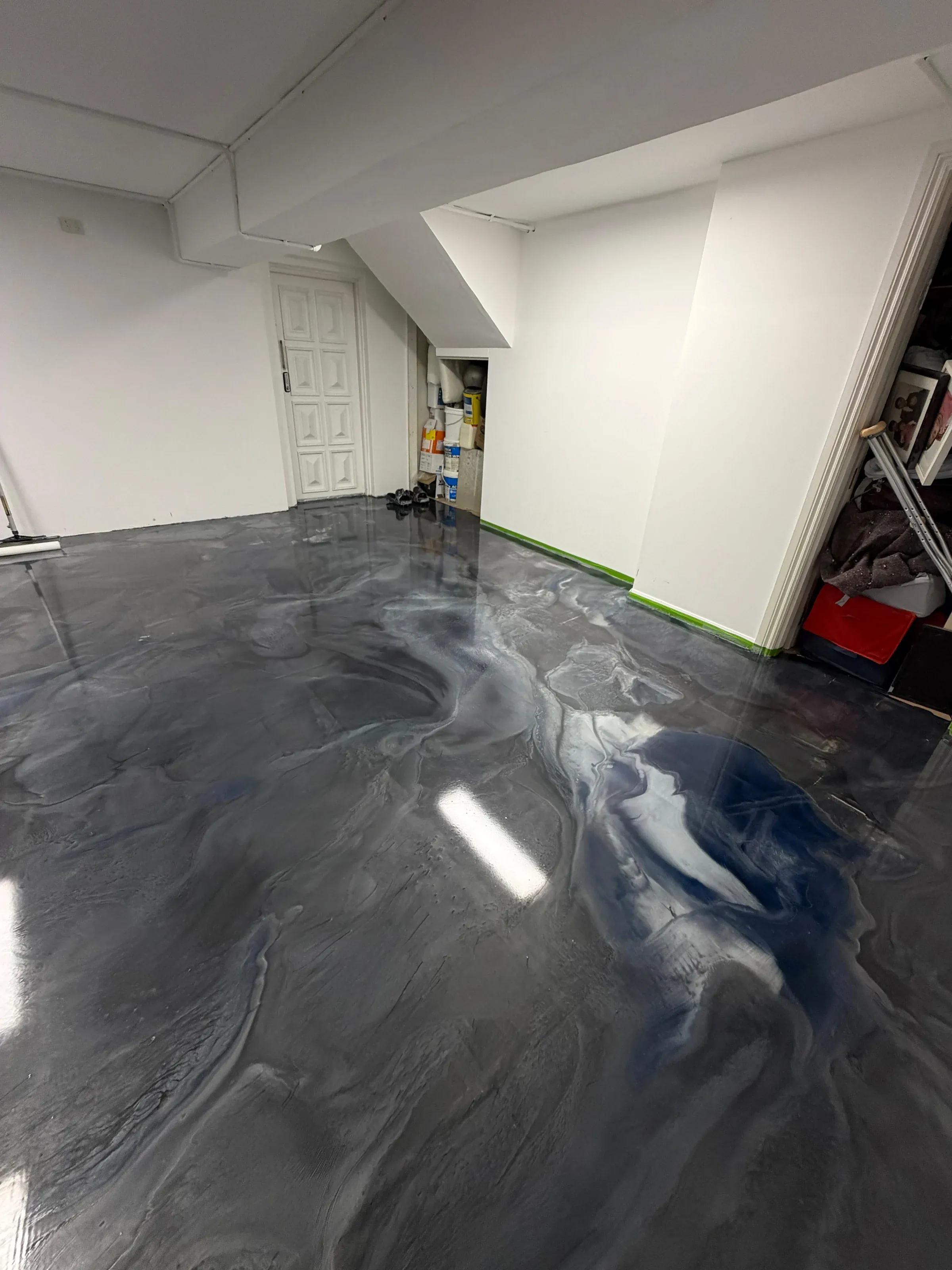 Hand-poured metallic feature floor by King of Seal — Sydney