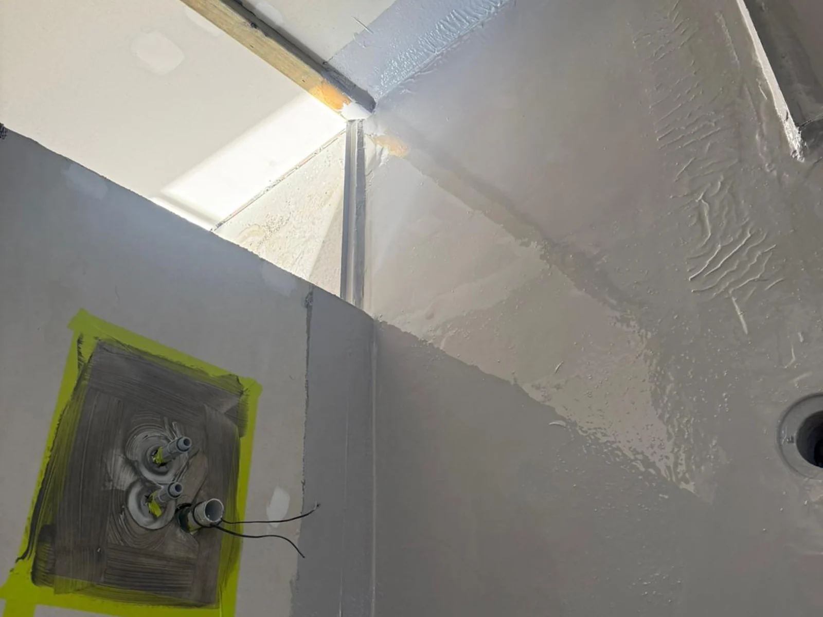 Bathroom wall waterproofing membrane around plumbing rough-in — King of Seal Sydney